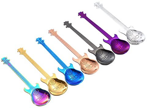 Ciieeo 1 Cuchara Para Mezclar Café Cuchara De Café Expreso Cucharas Antiguas Café Molido Guitarra Cuchara De Té Cuchara De Café Expreso Cucharas Para Mezclar Cuchara Con Forma De