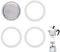 VARKAGE 3 Stück Espressokocher Dichtungsring 6 Tassen, Ersatzdichtung Silikon, Mit Aluminium-Siebeinsatz, Dichtungsringe für Kaffeekannen (3 x Dichtungsring aus Silikon + 1 x Stahlfilter)