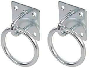 FIXMAN 302410 Chain Plate Electro Galvanised Ring 50 mm x 50 mm, Silver (Pack of 2)