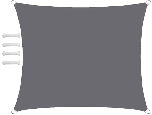 Sonnensegel Wasserdicht Rechteckig 1.5x2.5m Sonnensegel Balkon Sonnenschutz 95% UV Schutz Windschutz für Balkon Garten,mit Ösen und Befestigungsseile Grau
