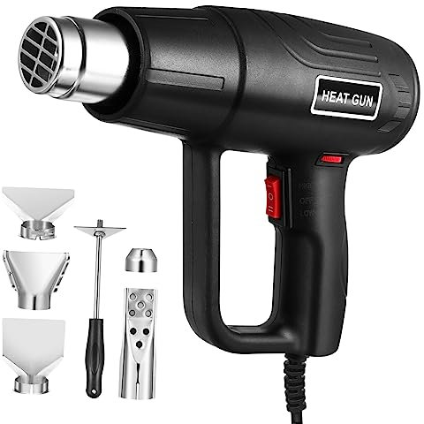 NUOBESTY 1500w Chauffage Électrique Souffleur Air Chaud Filaire Réglable Pour Chauffage Et Rétrécissement De Gaines