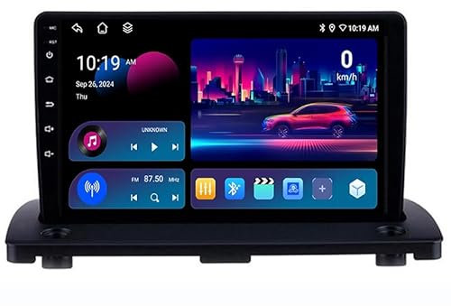 ALOEU 9 Zoll Bildschirm Doppel Din Autoradio Mit GPS Navi Für Volvo XC90 2004-2014 Android 14 Autoradio GPS Unterstützen DAB+ Lenkradsteuerung 4G WiFi Bluetooth Carplay