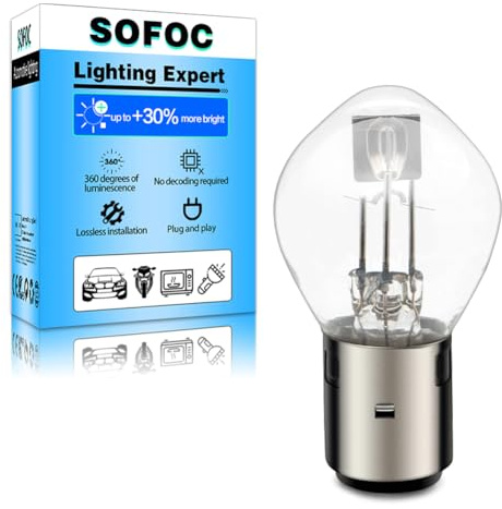 SOFOC BA20D S2 Halogenlampe Scheinwerfer 6V Non-Polarität B35 35W Doppelkontakt Warmweiß Abblend-/Fernlicht für Motorrad Roller .etc 1pcs