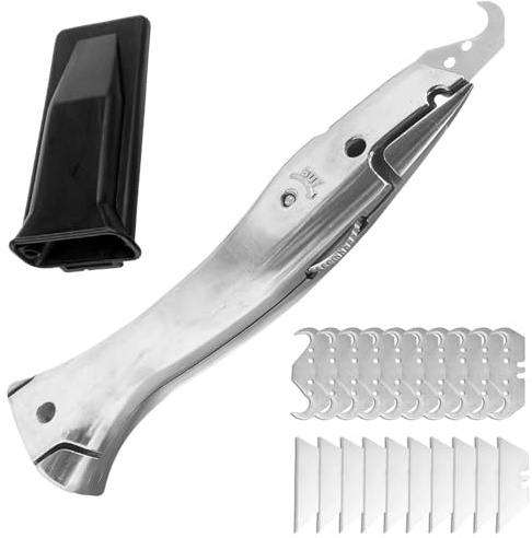 Hakenmesser Set Mit Trapezklinge, Teppichmesser Hakenklinge, Cuttermesser Für Trapezklingen, Präzisions Teppichmesser Mit 10 Trapezhakenklingen, Hakenklingen Messer Für Das Schneiden Pvc Bodenbelägen
