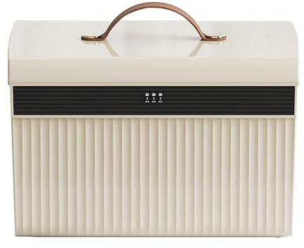 Yurosuis Boîte De Rangement Verrouillable - Grande Boîte de Rangement avec Serrure à Code - Organisateur Bijoux Double Couche Pour Argent Documents Effets Personnels Bureau Maison Voyage