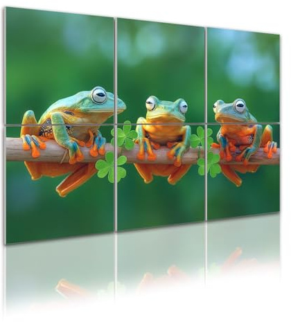 6 Pack Art Acoustic Panels Self Adhesive Group Tree Frog Branch Decorative Soundproof Wall Panels Sound Absorbing Panel 48x72 for Office Home Studio