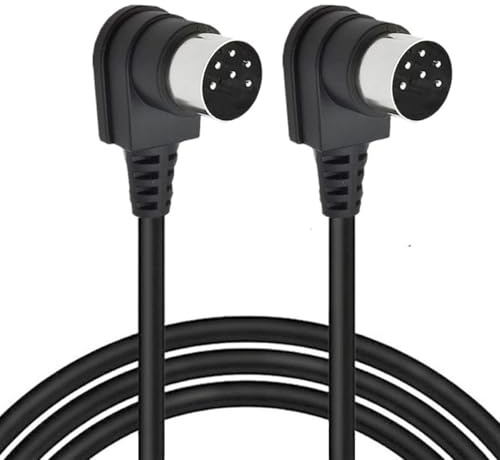 HTGuoji 90 Degree 6Pin Male to Male MIDI Cable (3 meter) | 6 Pin Din Right Angle Speaker Audio Adapter Extension Cord for Synthesizer Amplifier Mixer MIDI Keyboard Equipment