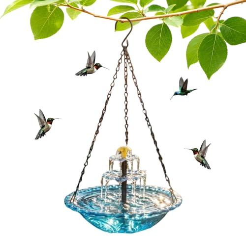 Générique Bain Solaire pour Oiseaux d'Extérieur, Bassin À Oiseaux, Fontaine Solaire, Abreuvoir Suspendu pour Colibris Décoration Jardin Balcon Terrasse Extérieur