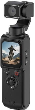 Jnchdghwa Videocamera Gimbal Tascabile 4K per Vlog con Tracciamento del Volto, Zoom 18x, Stabilizzatore Portatile WiFi per Live Streaming e Vlogging di Viaggio A