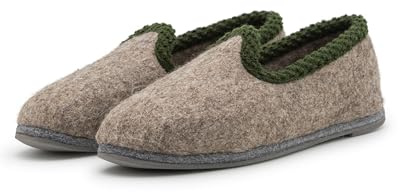 Pantoffelmann Filzpantoffeln, 70% oder 100% Wolle, Grau, Gr. 37-51