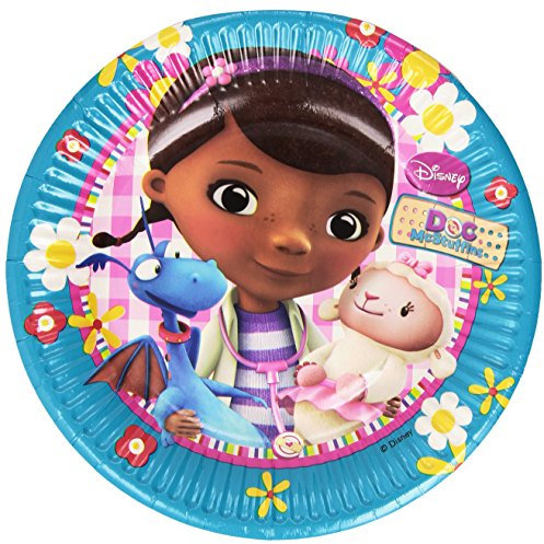 Unique Party 71626 - 20cm Disney Doc McStuffins Paper Plates, Pack of 8