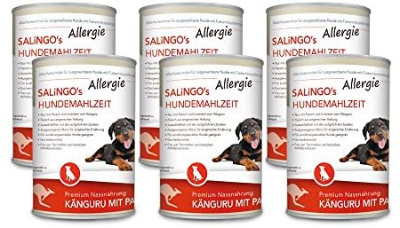 SALiNGO Premium Hundefutter nass Känguru mit Pastinake | getreidefrei | hypoallergen | Single Protein | Hunde Nassfutter 6 x 400g