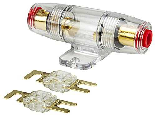 tomzz Audio 5800-055 Mini ANL Sicherungshalter transparent für Kabel bis 25qmm + 2 x 80A Sicherung