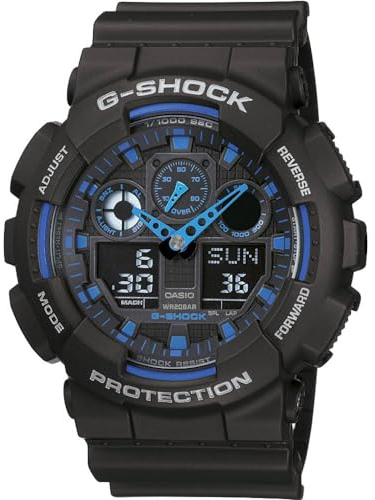 Casio Armbanduhr GA-100-1A2ER (B x H) 51.20 mm x 55 mm Blau, Schwarz Gehäusematerial=Kunstharz Material (Armband)=Kunst