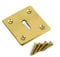 Square Keyhole Cover Escutcheon 50mm x 50mm + Screws (Polished Brass)