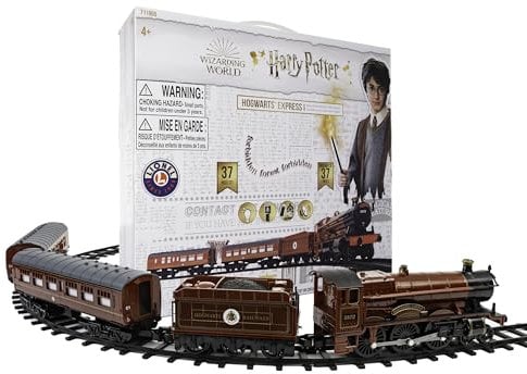 Harry Potter Hogwarts Express Mini Model Train Set, Ideal for Christmas and The Holidays, For Ages 4+, Motorised Toy Train Set, Red