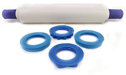 Tupperware C06 Merlino Nudelholz mit Ausstechformen weiß blau