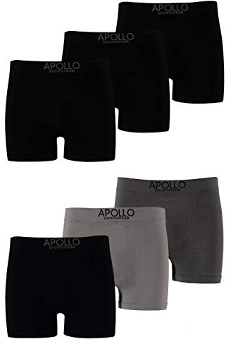 TippTexx 24 6 ABoxershorts,Pants,Retroshorts,Seamless, Nahtlos und Körperbetonend, Unterwäsche für Herren mit Anti-Loch-GARANTIE (4 x Schwarz 1 x Anthrazit 1 x Grau, L)
