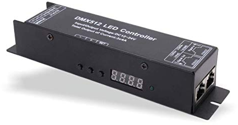 LED RGB DMX512 Decoder Controller 3x4A 16A 3 Kanal Digital PWM Dimmer fuer RGB 5050 3528 LED Strip Light DC 12V-24V