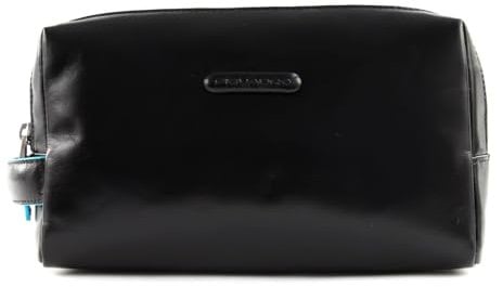 PIQUADRO Beauty 2 comparti in pelle - Accessori da viaggio- Custodia per trucchi Uomo, Nero, Talla única - BY5011B2-N
