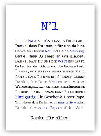 Geschenk Vater- Kunstdruck Danke Papa, Geschwisterbild (Wir) - Geschenkidee Geburtstag Vatertag Weihnachtsgeschenk. DIN A4