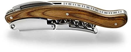 NEBBIOLO Professioneller Korkenzieher, Edelstahl, Hochglanzfinish, Griff aus dunklem Holz