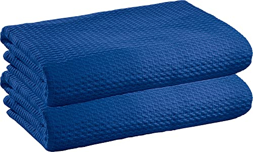 Erwin Müller Sommerdecke Siena im 2er-Pack, Baumwolldecke blau Größe 100x150 cm - luftig-leicht, weiche Qualität, sehr angenehm - 100% Baumwolle