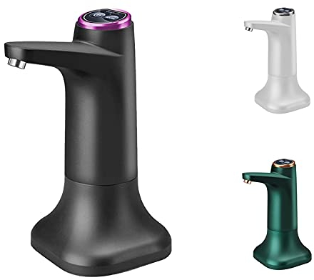 Pompe à eau électrique avec socle, distributeur d'eau rechargeable par USB, pompe à eau automatique portable pour la maison, la cuisine, le bureau (noir)