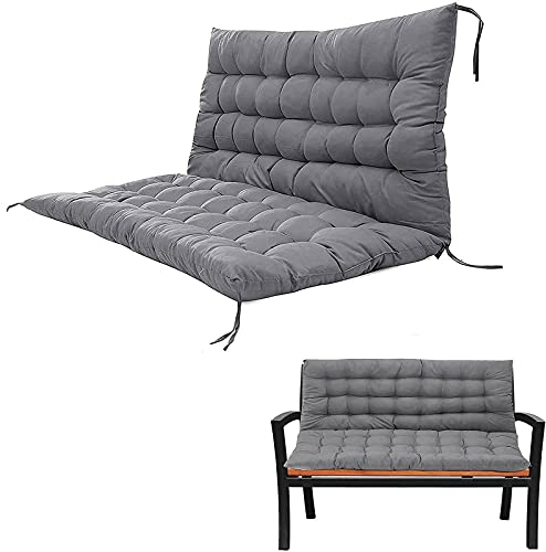 GKZJ Gartenbank Sitzkissen, Bankauflage mit Rückenlehne, Sitzauflage und Rückenpolster Auflage für Bank,Light Gray