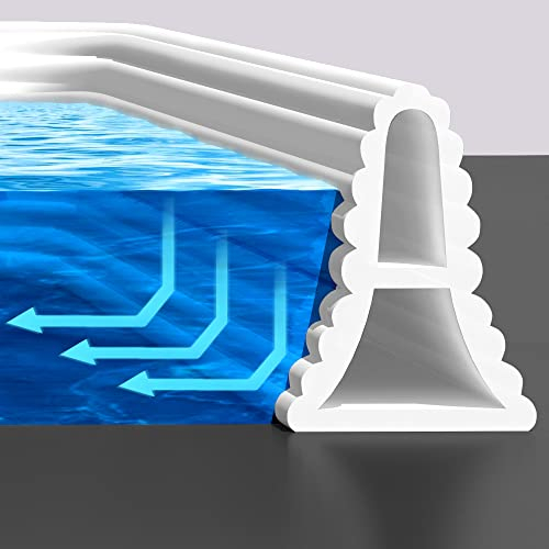 Adoture - Barriera per doccia pieghevole e sistema di ritenzione e mantiene l'acqua all'interno della soglia (Onda Bianca, 1.67 M)