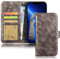 Jenuos für iPhone 13 Pro Max Hülle Leder, iPhone 13 Pro Max Handyhülle，Premium PU RFID Blocking Lederhülle Handytasche Wallet Case Klappbar Schutzhülle Flip Cover -Silber(13PM-XE-SR)