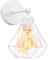 TOKIUS Wandlampe Vintage 16CM Wandleuchte Innen im Industrial Design Retro E27 Lampe aus Eisen Käfig Lampenschirm Verstellbare Deckenleuchte für Flur Wohnzimmer (1 Stück, Weiß)
