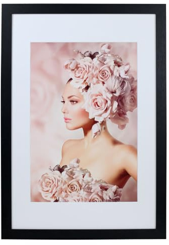 IDEAL TREND Bilderrahmen Holz Rahmen Plexi Acryl Collage Wanddeko Poster quadratisch S215: Farbe: Schwarz | Format: 40x60