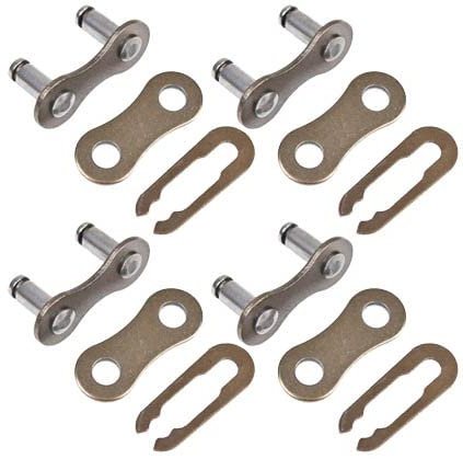 Fgnuay Single Speed Bicycle Chain, 4 Pairs, High Carbon Steel, 1/8 inch, Silver