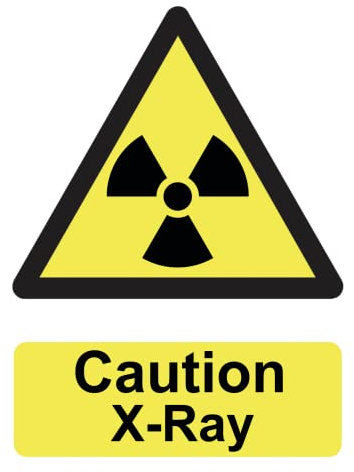 Caution X-Ray Xray Warning Sign Self Adhesive Gloss Sticker A4 297mm x 210mm