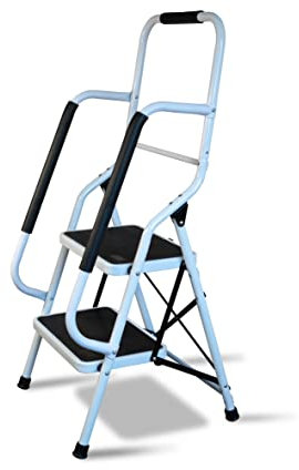Step Stool with Handrail. Step Ladder, Non-Slip Steps, Portable, Durable and Sturdy, Wide pedal multi-use for household and office
