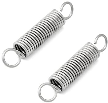 QWORK® 2 Stück 304 Edelstahl Spannfeder Zugfedern, 90 mm freie Länge, Kleine Doppelhaken Zugfeder, Drahtdurchmesser 2.5 mm, Außendurchmesser 18 mm