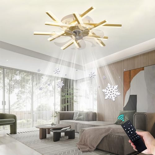 YUNZI 100CM Large Modern Ceiling Fan with Light and Remote Control, Reversible Winter and Summer Function, 6 Speed LED Dimmable Ceiling Fan for Living Room and Bedroom