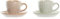 DKD Home Decor Juego de Tazas de café de la Marca, Color Verde y Rosa, de gres (11 x 11 x 6 centímetros) (2 Unidades)