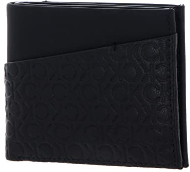Calvin Klein CK Must Mono Bifold 5CC W/Coin Black Tonal Mono
