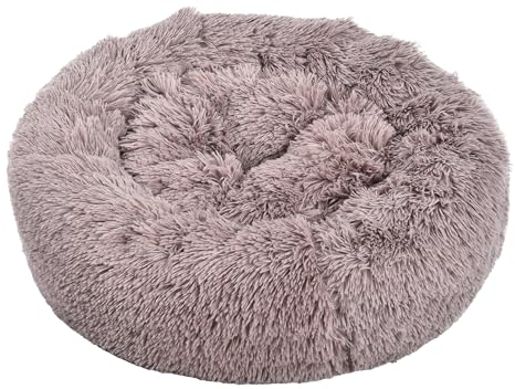 Dehner Lieblinge Hunde- und Katzenbett Cookie, Größe L, ca. Ø 76 cm, Höhe ca. 17 cm, Polyester, braun