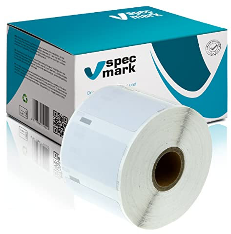 specmark Etiketten-Rolle kompatibel mit DYMO S0722540 57mm x 32mm 1000 Stück kompatibel zu allen Etikettendruckern LabelWriter 450, 4XL, Seiko-SLP, Weiß Ettiket, Schwarzer Schrift