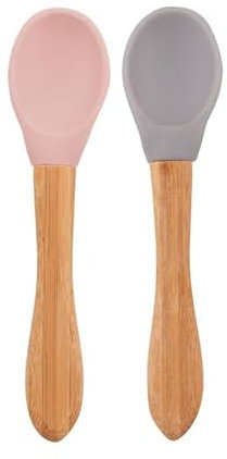 MinikOiOi 101060018 2 Cucharas de madera Cucharas rosa/gris