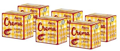 Aneto 100% Natural - Crema de Gamba y Rape - caja de 6 unidades de 0,5 litro