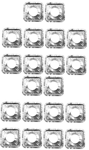 Warmhm 60stücke Teiliges Gasherd Aluminiumfolie Reinigungspads Hitzebeständige Fettabweisende Brennerabdeckungen Für Küchen Quadratische Schutzmatten Für Herdplatten