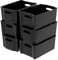 Minekkyes 6-Pack Black Stacking Chest Freezer Baskets, Freezer Storage Bins, Multipurpose Organizer Bins for Kitchen, Pantry, Freezer, Bathroom