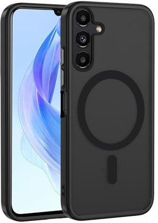 Coqinen Magnetic Case for Samsung Galaxy A05S, Compatible with Magnetic, Translucent Matte Mobile Phone Case for Samsung Galaxy A05S, Scratch-Resistant Back, Thin, Shockproof Protective Case (Black)