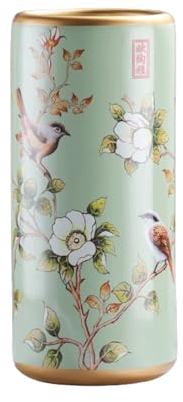 SYALEO Support Porte-Parapluie en céramique Vintage Porte-Parapluie en Porcelaine Chinoise Vase Oiseau et Fleur Parapluie Organisateur Porte-Canne sur Pied pour la Maison Rangement