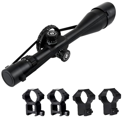 FOCUHUNTER Optik fernrohr zf 8-32X56, Seitenfokus Parallaxen Monokular, mit großem Seitenrad und 4 Montageringen, 30mm Rohr, 1/8 Zoll Sucher, stoßfestes 800G, vollständig grün mehrfach beschichtet