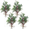 HERZONE 4stk Künstliche Mistelzweige Zum Aufhängen Weihnachts-Misteldekoration mit Roten Beeren, Künstliche Mistelblumenstiele, Hängende Mistelverzierung (rot grün 4pcs)